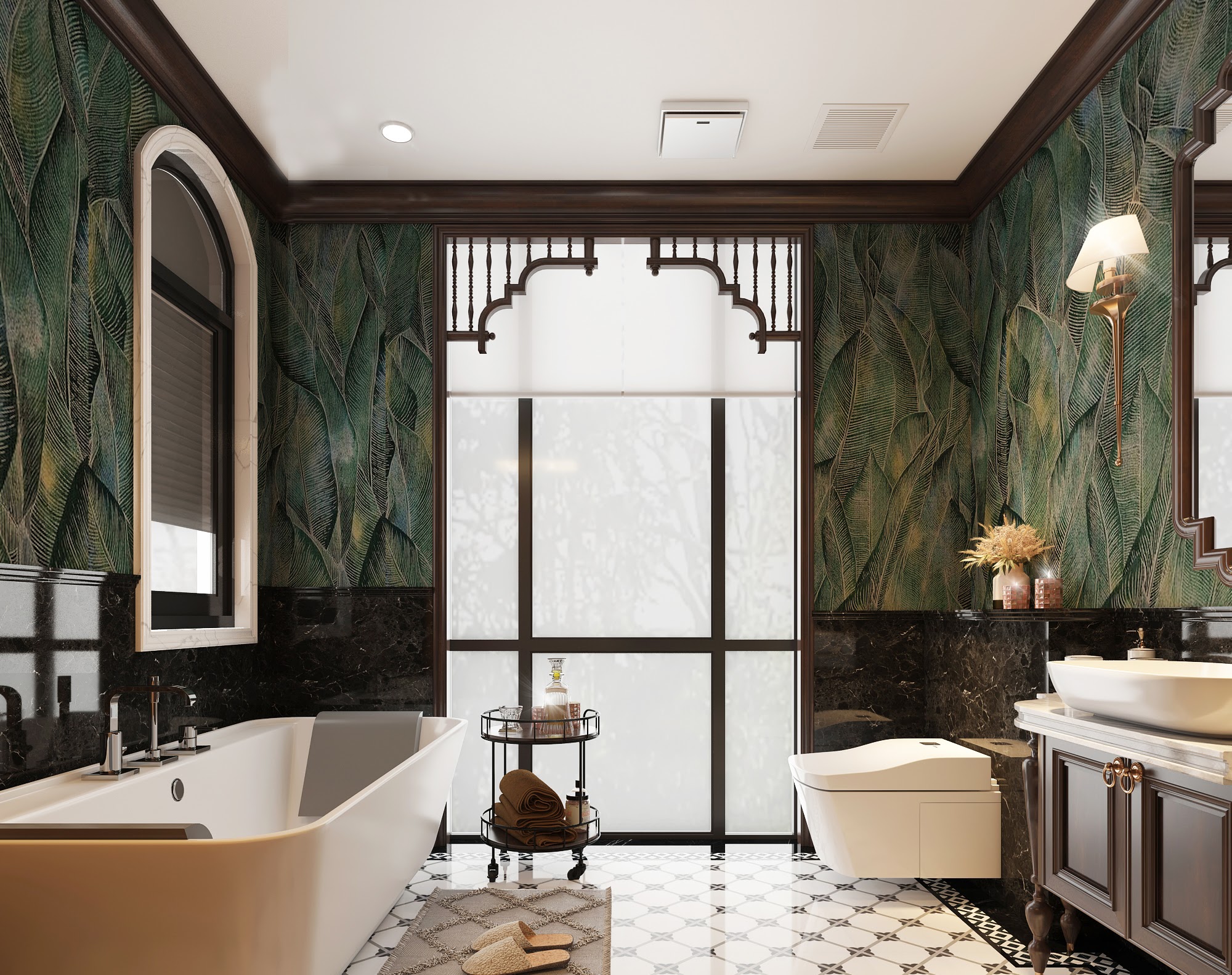 thi công nội thất phòng xông sục indochine