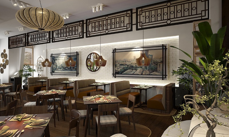Nhà hàng phong cách Indochine: Nét đẹp giao thoa văn hóa Đông Tây 10 Thiết kế nhà hàng phong cách Indochine