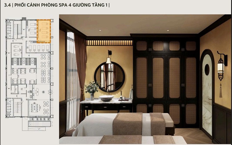 thi công nội thất spa phong cách Indochine
