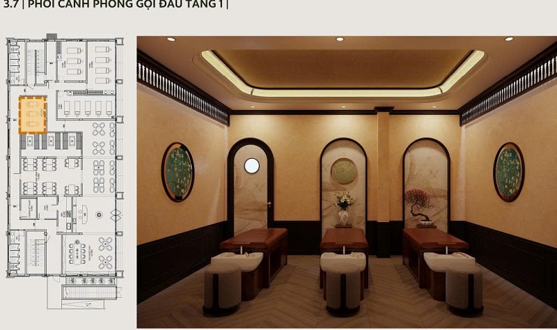 thi công nội thất spa phong cách Indochine