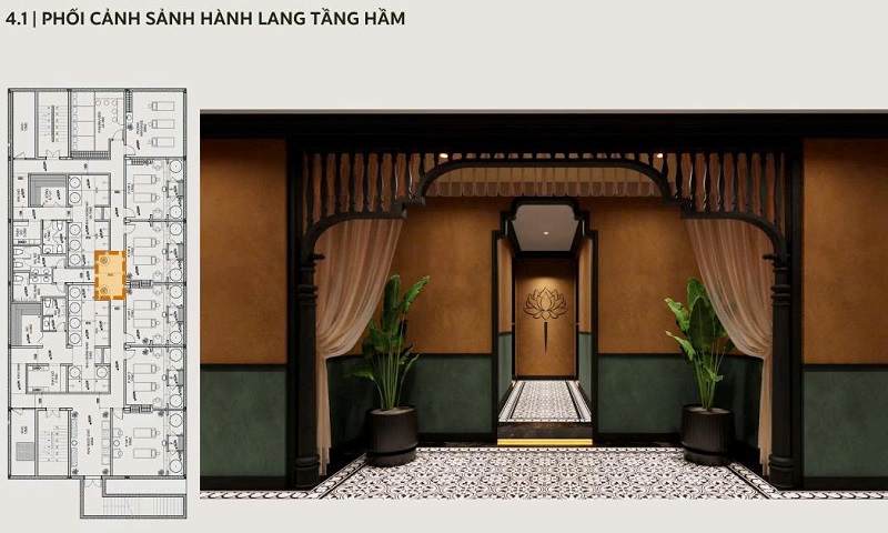 thi công nội thất spa phong cách Indochine