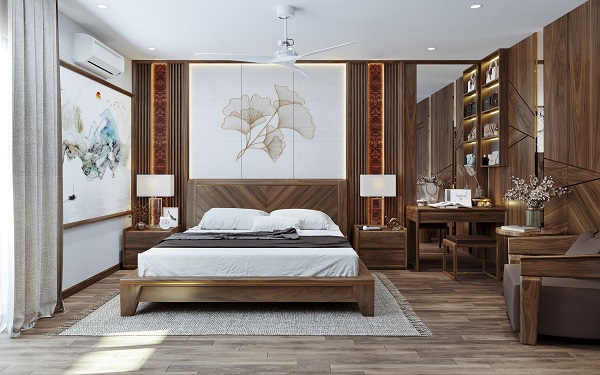 giường gỗ óc chó